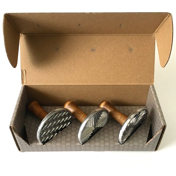 Set of 3 (Three) Nordic Ware Geo Cast Cookie Stamps Cutter Baking Press - Picture 10 of 15